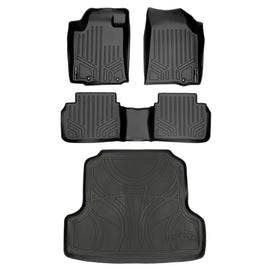 SMARTLINER Custom Fit All Weather Protection Black 2 Row Floor Liners & Cargo Liner behind the 2nd Row Seats Compatible With 2013-2018 Nissan Altima (SA0144/B0125/D0125)