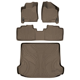SMARTLINER Custom Fit Floor Mats 2 Rows and Cargo Liner Set Tan Compatible With 2010-2016 Cadillac SRX - All Models (SA1087/B1087/D1087)