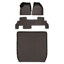 Load image into Gallery viewer, SMARTLINER Custom Floor Mats 2 Rows and Cargo Liner Behind 2nd Row Set Cocoa Compatible With Traverse / Enclave with 2nd Row Bench Seat (SA3043/B3043/D3043)