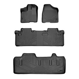 SMARTLINER Floor Mats and Cargo Liner Behind 3rd Row Compatible With 2011-2012 Sienna 8 Passenger Model with Power Folding 3rd Row Seats (SA0083/B0083/E0229)