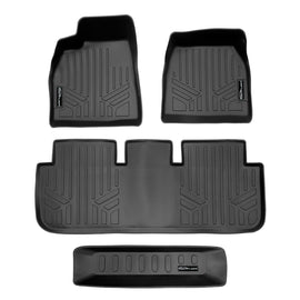 SMARTLINER All Weather Protection Custom Fit Black 2 Row Floor Mats and Cargo Liner Under The Cargo Deck Set Compatible With 2020-2023 Tesla Model S (SA0729/B0729/E0729)