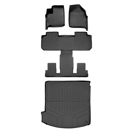 SMARTLINER Custom Fit All Weather Protection Black 2 Row Floor Liners & Cargo Liner behind the 2nd Row Seats Compatible With 2018-2024 Buick Enclave (SA0345/B0345/D0345)