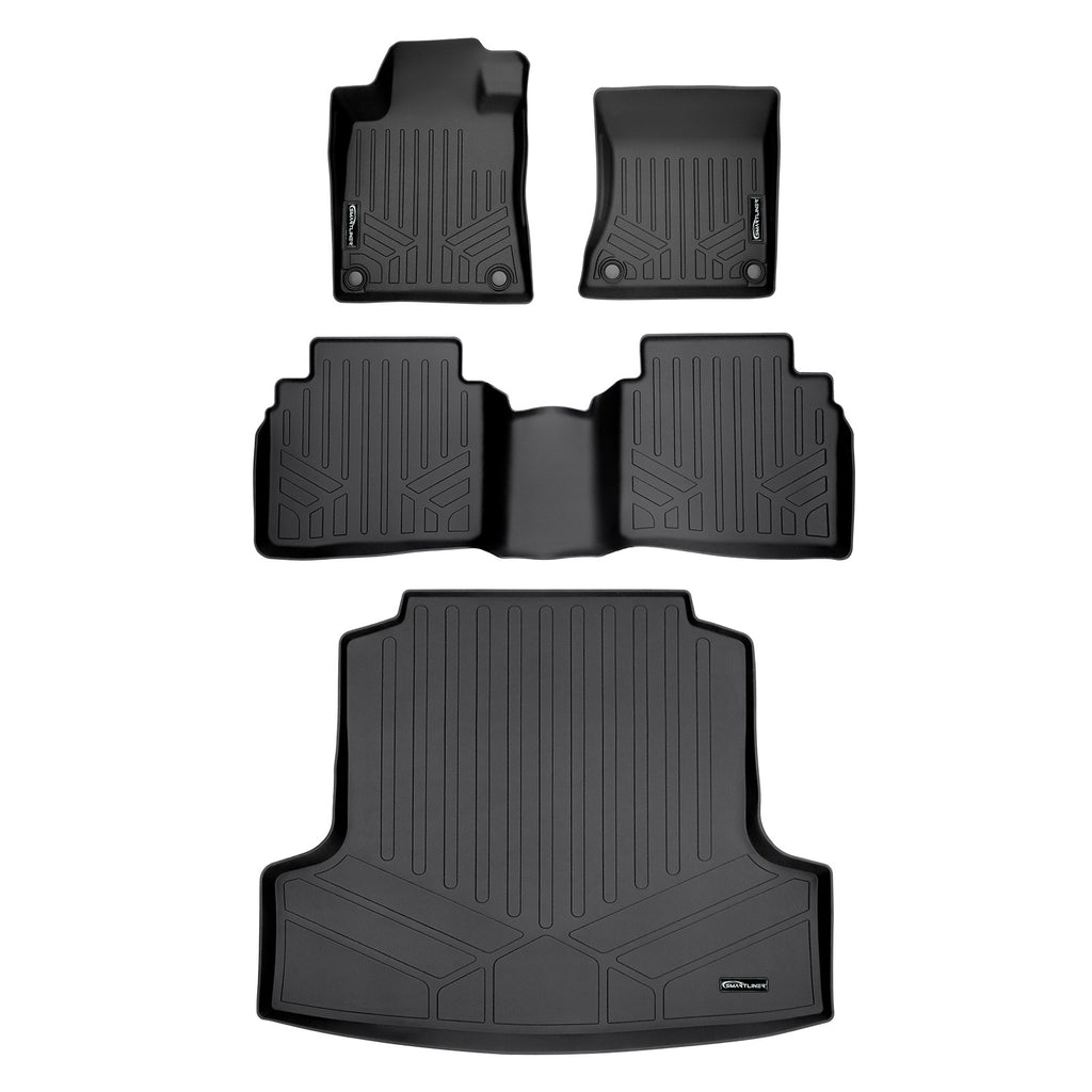 SMARTLINER Custom Fit All Weather Protection Black 2 Row Floor Liners & Cargo Liner behind the 2nd Row Seats Compatible With 2019-2025 Nissan Altima (SA0421/B0421/D0421)