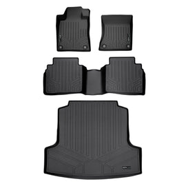 SMARTLINER Custom Fit All Weather Protection Black 2 Row Floor Liners & Cargo Liner behind the 2nd Row Seats Compatible With 2019-2025 Nissan Altima (SA0421/B0421/D0421)