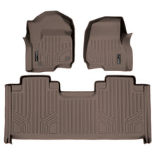 Load image into Gallery viewer, SMARTLINER Custom Floor Mats 2 Row Liner Set Tan Compatible With 2017-2022 Ford F-250/F-350 Super Duty SuperCab with 1st Row Bucket Seats (SA1246/B1172-P)