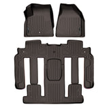 SMARTLINER Custom Fit Floor Mats 2 Row Liner Set Cocoa Compatible With Traverse / Enclave / Acadia / Outlook (SA3043/B3044)