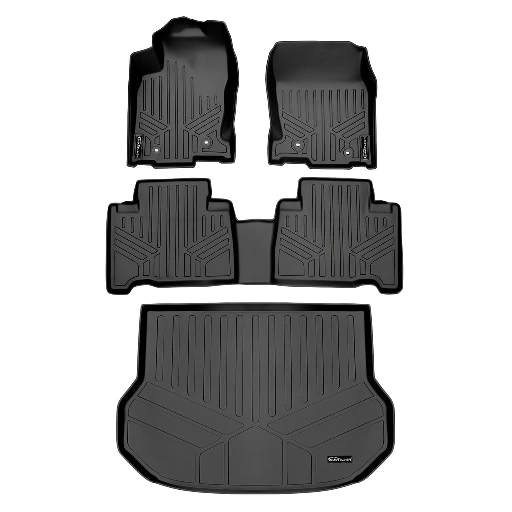 SMARTLINER Custom Fit Floor Mats and Cargo Liner Set Black Compatible With 2015-2021 Lexus NX200t / NX300 / NX300h (SA0168/B0168/D0168)