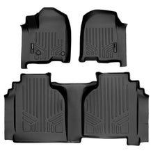 Load image into Gallery viewer, SMARTLINER Custom Floor Mats 2 Row Liner Set Black Compatible With 19-21 Silverado/Sierra 1500 Double Cab without Rear Underseat Toolbox (SA0400/B0402)