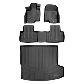 SMARTLINER Custom Fit All Weather Protection Black 2 Row Floor Liners & Cargo Liner behind the 2nd Row Seats Compatible With 2019-2025 Acura RDX (SA0398/B0398/D0398)