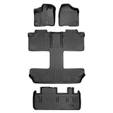 SMARTLINER Custom Floor Mats 3 Rows and Cargo Liner Behind 3rd Row Set Black Compatible With 2013-2020 Toyota Sienna 7 Passenger Model (SA0128/B0128/D0128)