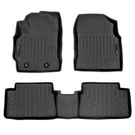 SMARTLINER Custom Fit All Weather Protection Black 2 Row Floor Liners Compatible With 2016 Scion iM (SA0299/B0299)