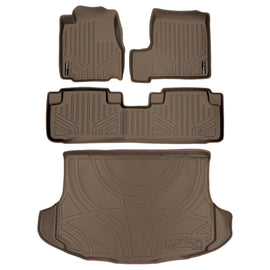 SMARTLINER Custom Fit Floor Mats 2 Rows and Cargo Liner Set Tan Compatible With 2007-2011 Honda CR-V (SA1021/B1021/D1014)