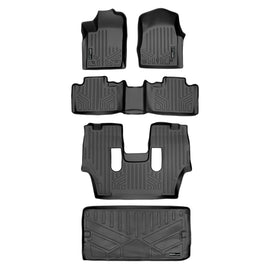 SMARTLINER Floor Mats and Cargo Liner Behind 3rd Row Compatible With 13-16 Durango with 1st Row Dual Floor Hooks and 2nd Row Bucket Seats (SA0127/B0071/C0233/E0113)