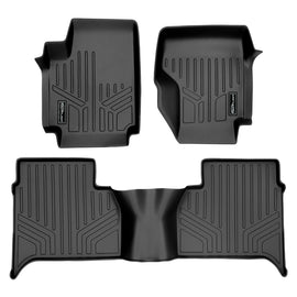 SMARTLINER Custom Fit All Weather Protection Black 2 Row Floor Liners Compatible With 2011-2014 Volkswagen Amarok (SA0086/B0086)