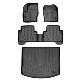 SMARTLINER Custom Fit All Weather Protection Black 2 Row Floor Liners & Cargo Liner behind the 2nd Row Seats Compatible With 2013-2019 Ford Escape (SA0115/B0115/D0115)