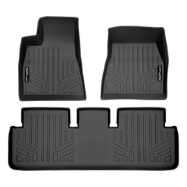 SMARTLINER All Weather Custom Fit Floor Mats Set Black Compatible With 2017-2021 Tesla Model 3 (SA0456/B0456)