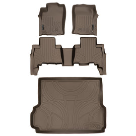 SMARTLINER Custom Fit Floor Mats 2 Rows and Cargo Liner Set Tan Compatible With 2010-2013 Lexus GX460 (SA1040/B1120/D1093)