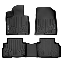 SMARTLINER All Weather Custom Fit Black 2 Row Floor Mat Liner Set Compatible With 2023-2024 Kia Sportage (SA0603/B0603)