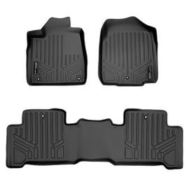 SMARTLINER Custom Fit All Weather Protection Black 2 Row Floor Liners Compatible With 2007-2013 Acura MDX (SA0084/B0084)