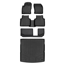 Load image into Gallery viewer, SMARTLINER Custom Fit Floor Mats 3 Rows and Cargo Liner Behind 2nd Row Set Black Compatible With 2018-2021 Volkswagen Tiguan 7 Passenger (SA0270/B0270/C0431/D0431)