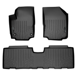 SMARTLINER Custom Fit All Weather Protection Black 2 Row Floor Liners Compatible With 2018-2024 Chevrolet Equinox (SA0310/B0310)