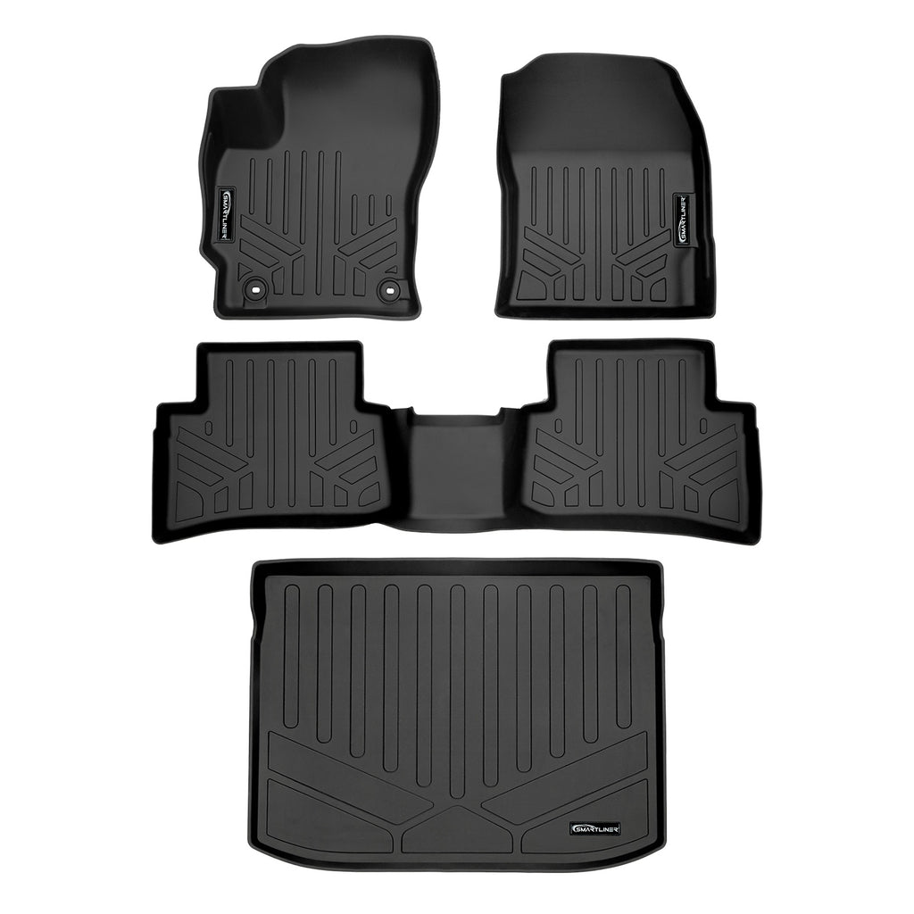 SMARTLINER Custom Fit Floor Mats 2 Rows and Cargo Liner Trunk Set Black Compatible with 2019-2024 Toyota Corolla Hatchback (SA0428/B0424/D0425)