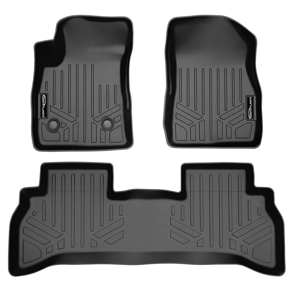 SMARTLINER All Weather Custom Fit Floor Mats 2 Row Liner Set Black Compatible With 2021-2025 Chevrolet Trailblazer (SA0511/B0520)