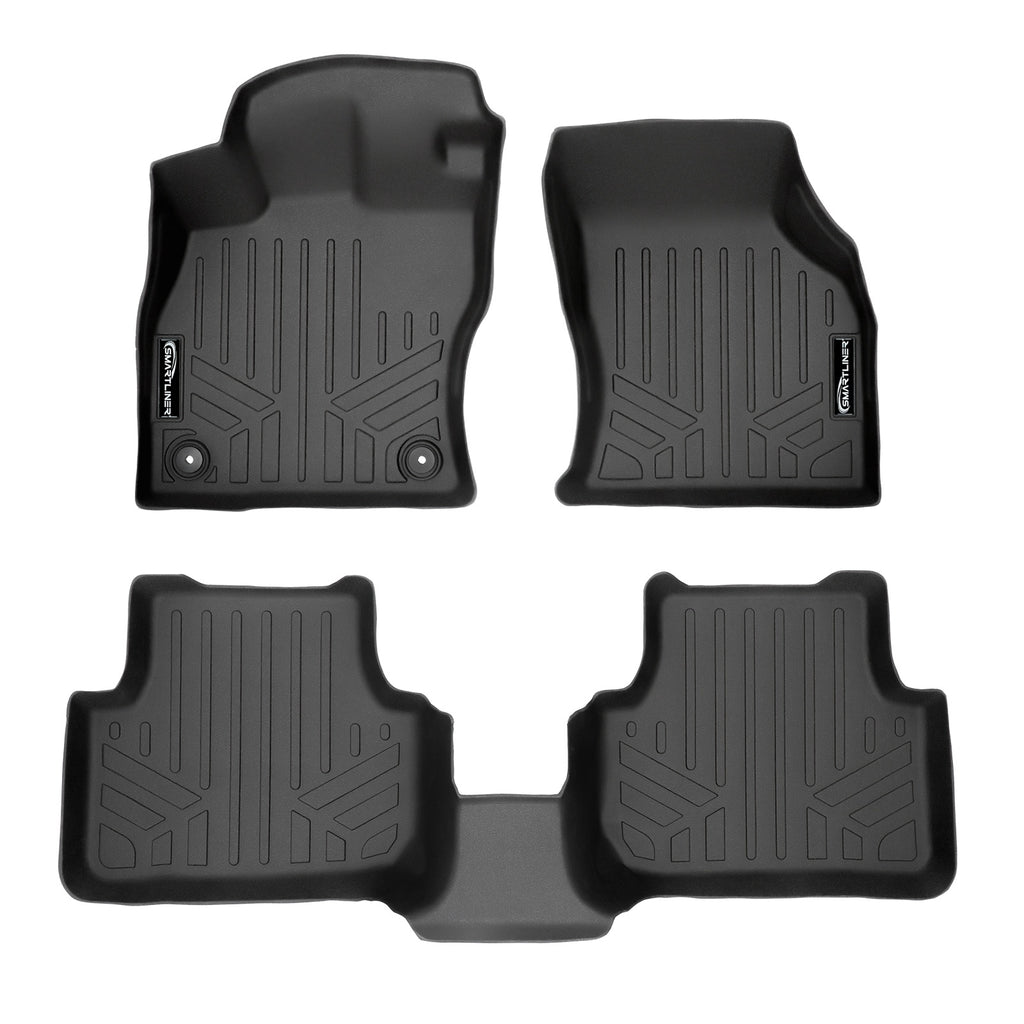 SMARTLINER Custom Fit Floor Mats 2 Row Liner Set Black Compatible With 2019-2024 Volkswagen Jetta (SA0429/B0429)