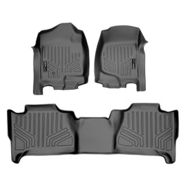 SMARTLINER Custom Fit Floor Mats 2 Row Liner Set Grey Compatible With 2007-2014 Cadillac Escalade (SA2015/B2099)