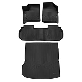 SMARTLINER Custom Fit All Weather 2 Row Floor Mats and Cargo Liner Behind 2nd Row Set Black Compatible with 2024-2025 Chevrolet Traverse (SA0757/B0757/D0757)
