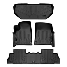 Load image into Gallery viewer, SMARTLINER Custom Fit All Weather Black 2 Row Floor Mat Liner Set &amp; Front Trunk Liner Compatible With 2022-2024 Rivian R1S SUV (SA0615/B0698/F0615)