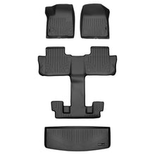 Load image into Gallery viewer, SMARTLINER Floor Mats 3 Rows and Cargo Liner Behind 3rd Row Set Black Compatible With 2017-2021 GMC Acadia with 2nd Row Bucket Seats (SA0230/B0230/E0230)