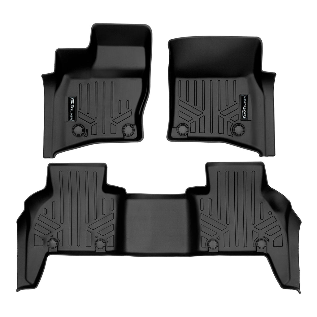 SMARTLINER All Weather Custom Fit 2 Row Floor Mat Liner Set Compatible With 2023-2024 Land Rover Defender 130 (SA0564/B0629-R)