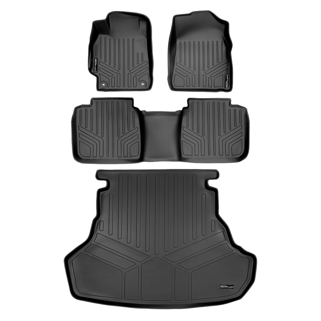 SMARTLINER Custom Fit Floor Mats and Cargo Liner Set Black Compatible With 2015-2017 Toyota Camry (SA0204/B0102/D0204)