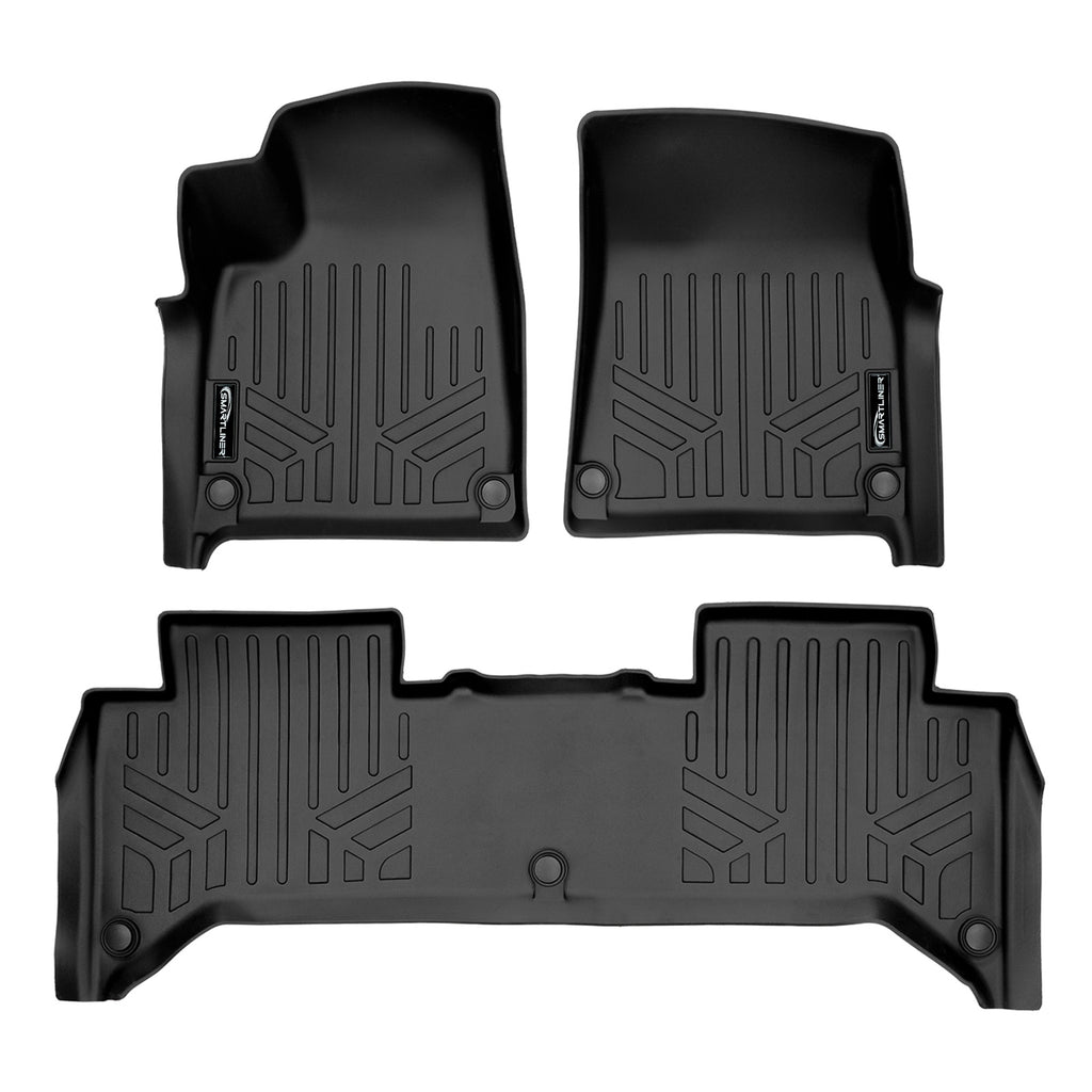 SMARTLINER Custom Fit All Weather Black 2 Row Floor Mat Liner Set Compatible With 2022-2023 Rivian R1T (SA0615/B0615)