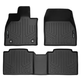 SMARTLINER All Weather Protection Custom Fit Black 2 Row Floor Mat Liner Set Compatible With 2023-2024 Subaru Solterra EV (SA0684/B0684)