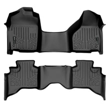 Load image into Gallery viewer, SMARTLINER Floor Mats 2 Row Liner Set Black Compatible With 2012-2022 RAM 1500 Quad Cab with 1st Row Bench Seat and Dual Floor Hooks (SA0319/B0048)