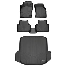 SMARTLINER Custom Fit Floor Mats 2 Rows and Cargo Liner Trunk Set Black Compatible With 2019-2024 Volkswagen Jetta (SA0429/B0429/D0429)