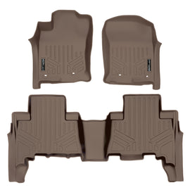 SMARTLINER Custom Fit Floor Mats 2 Row Liner Set Tan Compatible With 2013-2022 Toyota 4Runner / 2014-2022 Lexus GX460 (SA1120/B1120)