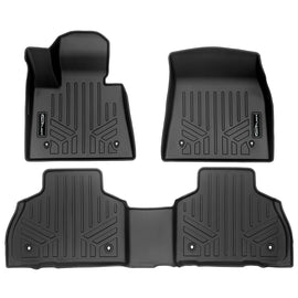 SMARTLINER All Weather Custom Fit Floor Mats 2 Row Liner Set Black Compatible With 2019-2025 BMW X7 With 2nd Row Bench Seat Only (SA0420/B0489)