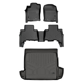 SMARTLINER Floor Mats and Cargo Liner Set Black Compatible With 2013-2022 Toyota 4Runner 5 Passenger Model without Sliding Rear Tray (SA0120/B0120/D0208)