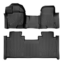 Load image into Gallery viewer, SMARTLINER Custom Fit Floor Mats 2 Row Liner Set Black Compatible With 2015-2025 Ford F-150 SuperCab with 1st Row Bench Seat (SA0212/B0199)