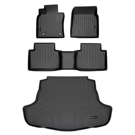 SMARTLINER Custom Fit Floor Mats 2 Rows and Cargo Liner Set Black Compatible With 2018-2024 Toyota Camry Hybrid Models Only (SA0330/B0449/D0330)