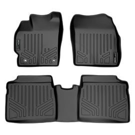 SMARTLINER Custom Fit All Weather Protection Black 2 Row Floor Liners Compatible With 2012-2015 Toyota Prius (SA0123/B0123)