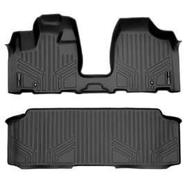 SMARTLINER Floor Mats 2 Row Liner Set Black Compatible With 2008-2020 Grand Caravan / Chrysler Town & Country (SA0213/B0220)