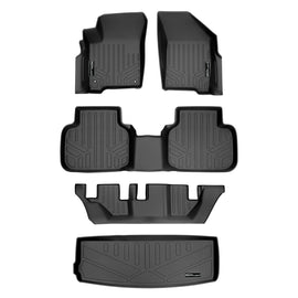 SMARTLINER Custom Fit All Weather Protection Black 3 Row Floor Liners & Cargo Liner behind the 3rd Row Seats Compatible With 2010-2020 Dodge Journey (SA0198/B0198/C0198/E0198)