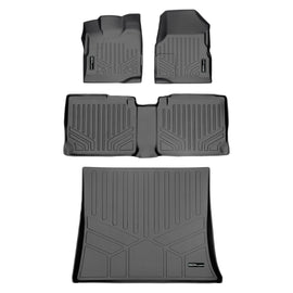 SMARTLINER Custom Floor Mats and Cargo Liner Set Grey Compatible With 2011-2017 Chevy Equinox / GMC Terrain with Dual Front Floor Posts (SA2119/B2070/D2070)