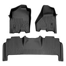 Load image into Gallery viewer, SMARTLINER Custom Fit Floor Mats 2 Row Liner Set Black Compatible With 2010-2012 Ram 2500/3500 Mega Cab with Single Front Floor Hook (SA0252/B0305)