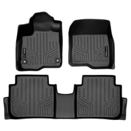 SMARTLINER All Weather Custom Fit Black 2 Row Floor Mat Liner Set Compatible With 2023-2025 Honda CR-V & CR-V Hybrid (SA0665/B0665)