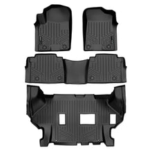 Load image into Gallery viewer, SMARTLINER Custom Fit All Weather Protection Black 3 Row Floor Liners Compatible With 2019-2024 Infiniti QX80 (SA0504/B0504/C0504)